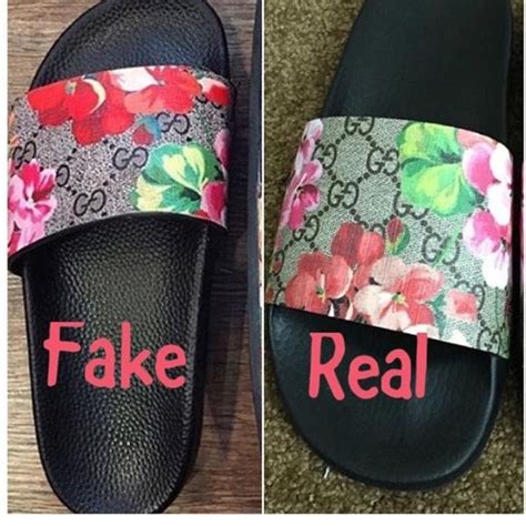 gucci flower replica vs authentic|how to identify gucci slides.